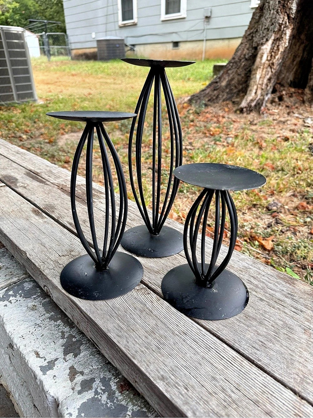 Black Metal Candle Holder Set of 3